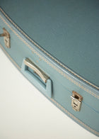 Vintage blue luggage exterior detail
