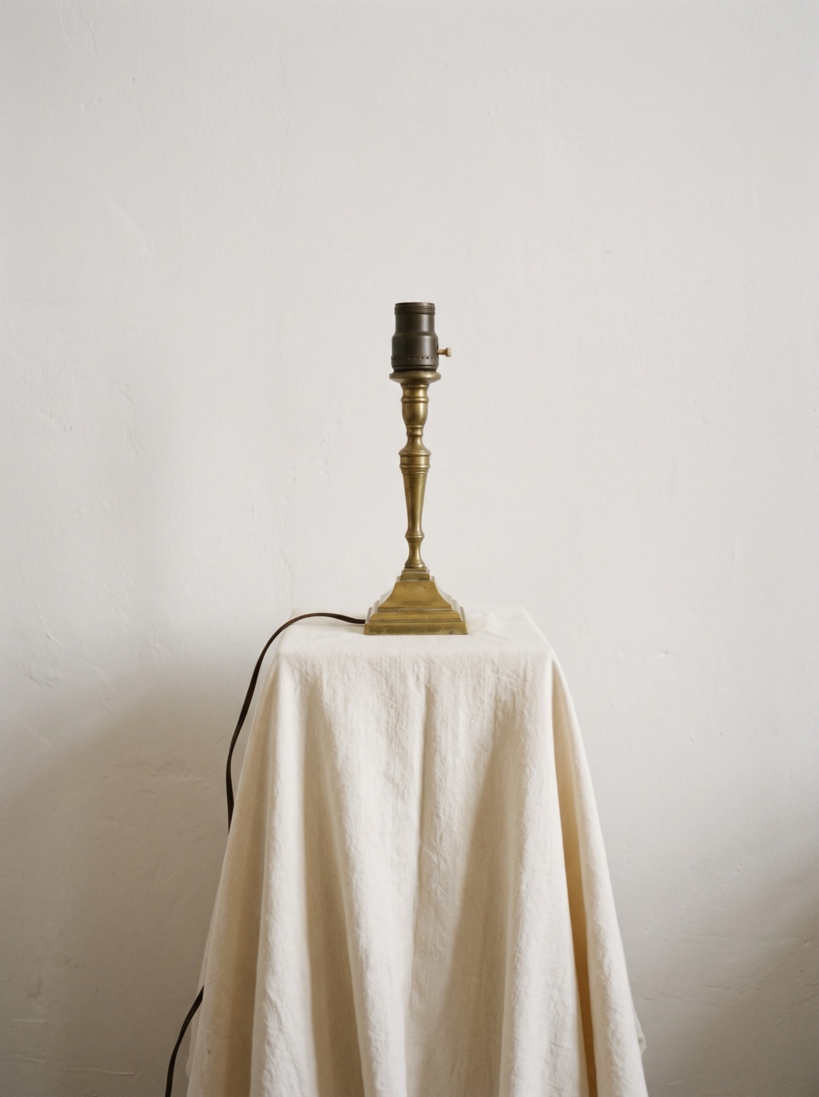 Vintage brass table lamp base without shade