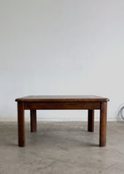 Vintage mid-century wood coffee table angled view