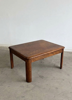 Vintage mid-century wood coffee table side view