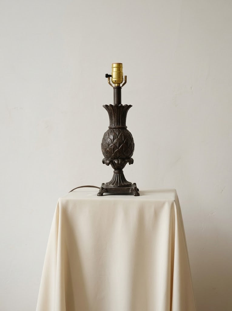 Vintage pineapple motif table lamp base without shade