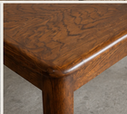 Vintage Made in Canada wood table rounded edge and wood grain detail