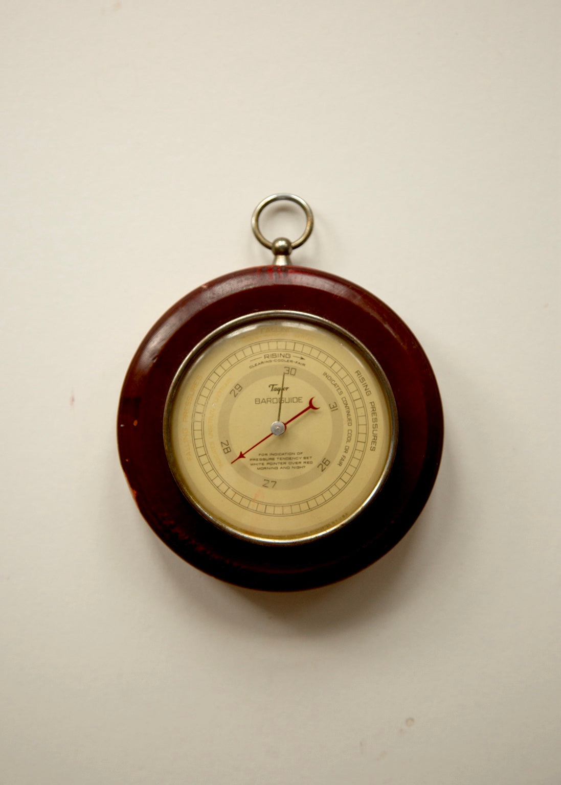 Vintage Taylor Baroguide wall barometer in dark wood frame