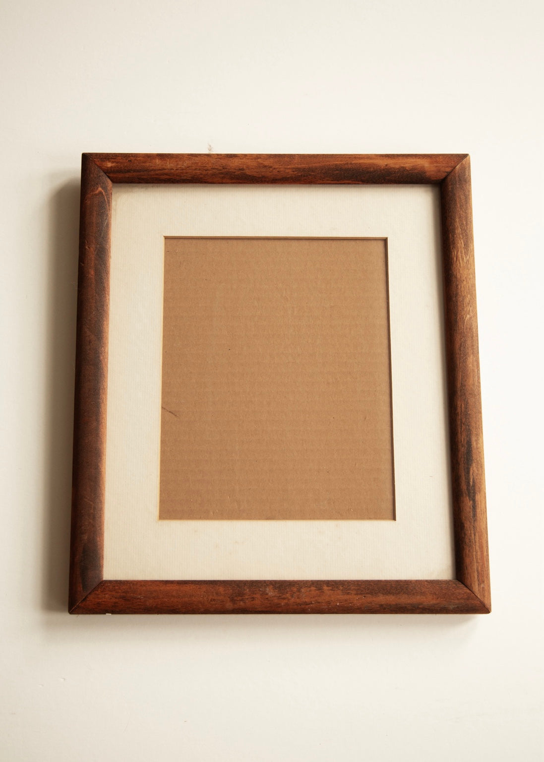 Vintage wooden picture frame with mat
