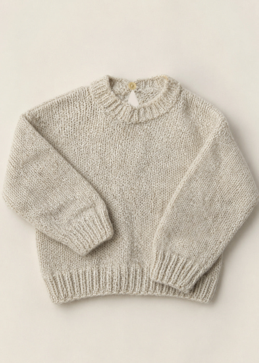 Pull en maille épaisse crème fait main